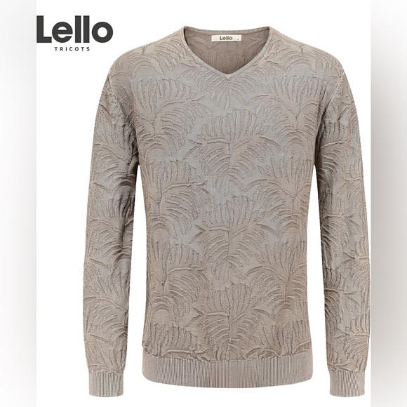 3XL Lello Men‘s Lightweight Cotton Stone Washed Floral Pattern v-Neck … - Picture 5 of 11